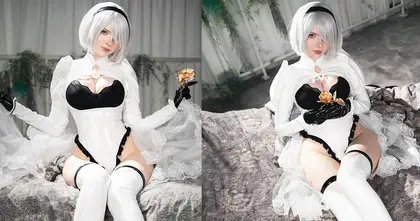 PeachMilky ต้นแบบรูปร่างของ Ashley ใน RE4 เผยผลงานคอสเพลย์เป็น 2B จากเกม NieR: Automata